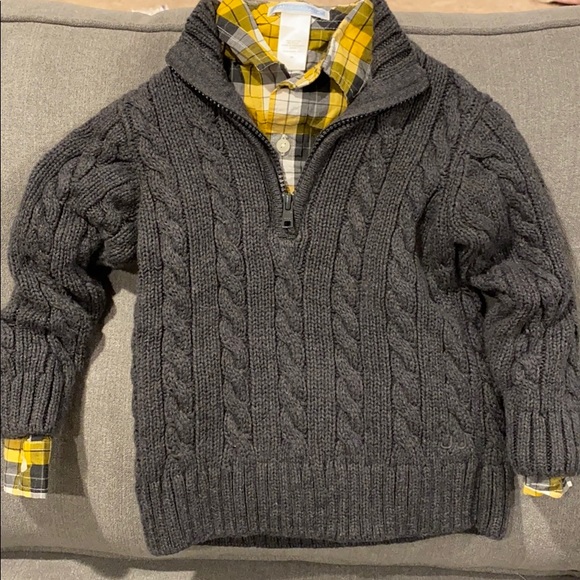 Janie and Jack 2T boys button down & sweater combo - Picture 1 of 4